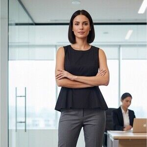 CLASSIQUES ENTIER Tank Top XS Atelier Peplum Stretch Blouse Capsule Officecore